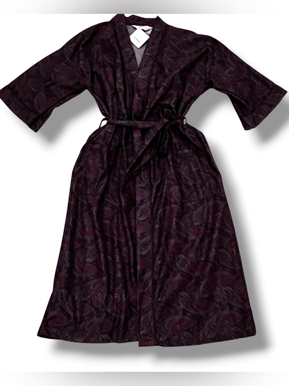 Hemingway Point Mens Vtg 80s Red Color Block Robe One Size USA New Grandpa F-5